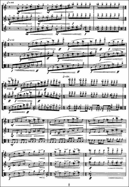 合-长笛+单簧管+中提琴-长笛五线谱|长笛谱