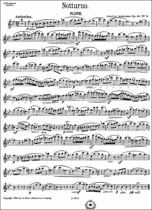 Notturno-Op.55-No.3-长笛五线谱|长笛谱