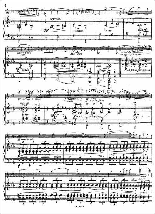 Legende-Op.55-No.5-长笛+钢琴伴奏-长笛五线谱|长笛谱
