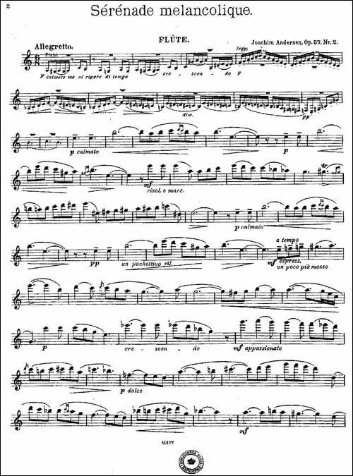 Serenade-melancolique-Op.57-No.2-长笛五线谱|长笛谱
