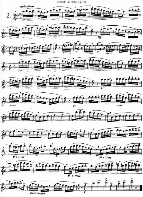 二十首练习曲作品132号之2-长笛五线谱|长笛谱