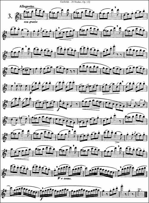 二十首练习曲作品132号之3-长笛五线谱|长笛谱