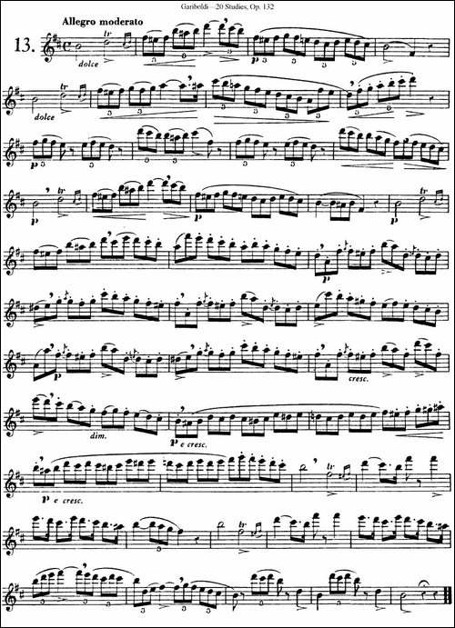 二十首练习曲作品132号之13-长笛五线谱|长笛谱