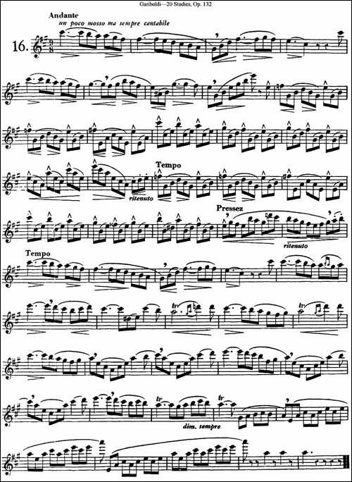 二十首练习曲作品132号之16-长笛五线谱|长笛谱