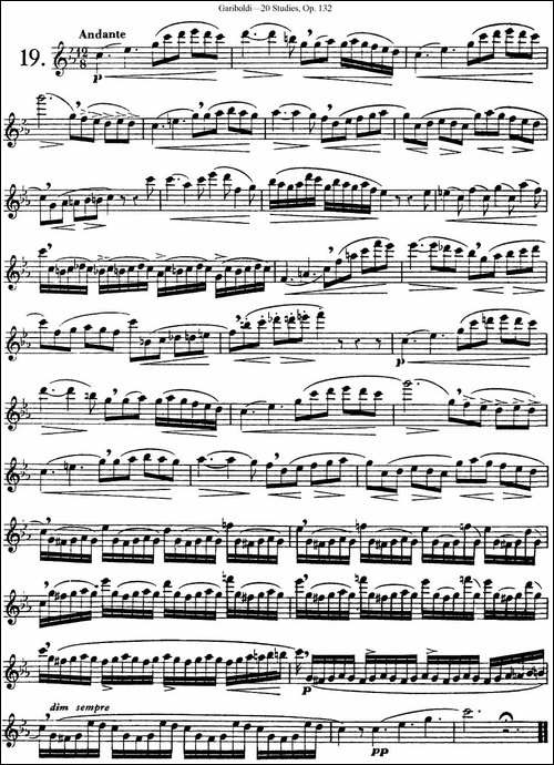 二十首练习曲作品132号之19-长笛五线谱|长笛谱
