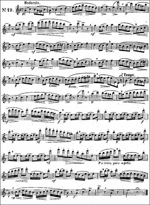 二十首练习曲作品131号-NO.19-长笛五线谱|长笛谱