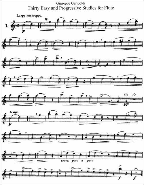 三十首基础及提高练习曲-NO.1-长笛五线谱|长笛谱