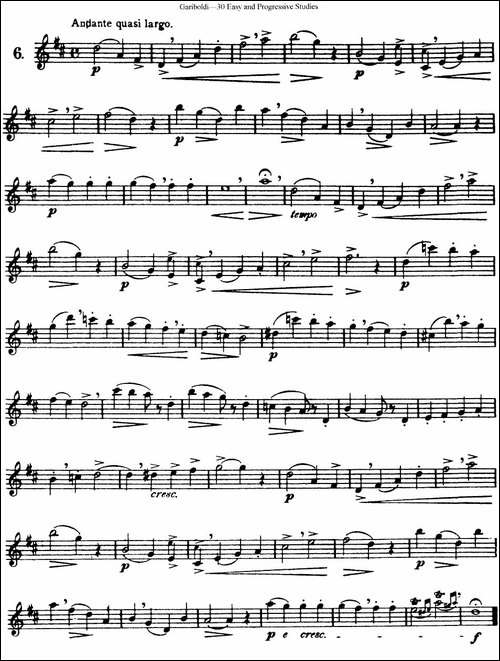 三十首基础及提高练习曲-NO.6-长笛五线谱|长笛谱