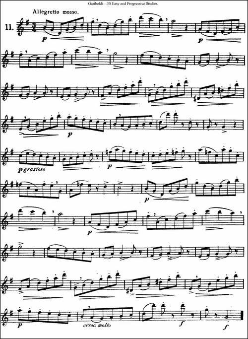 三十首基础及提高练习曲-NO.11-长笛五线谱|长笛谱
