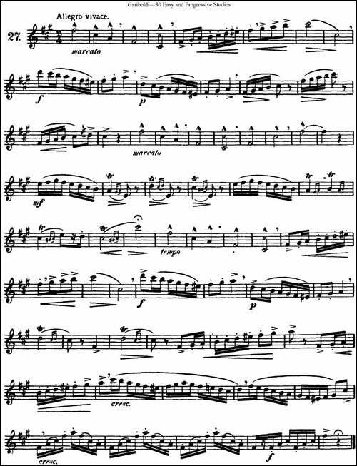 三十首基础及提高练习曲-NO.27-长笛五线谱|长笛谱