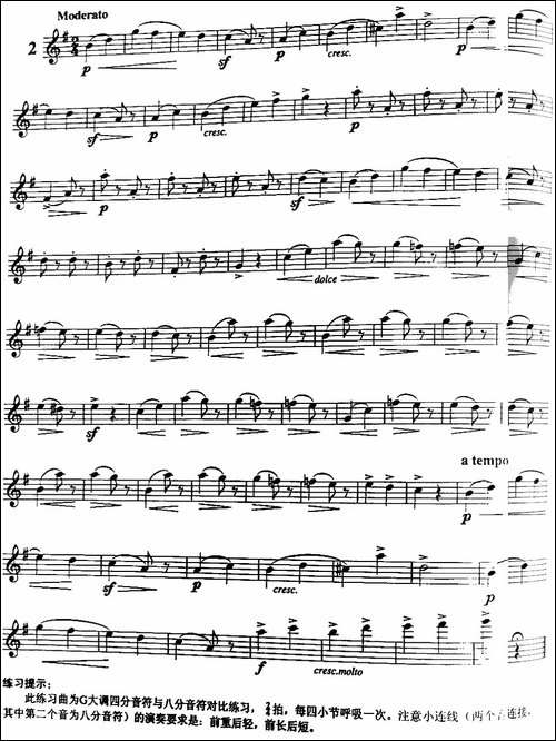 三十首小练习曲作品120号-NO.2-长笛五线谱|长笛谱