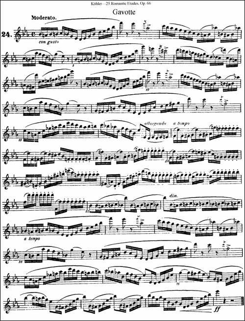 柯勒25首浪漫长笛练习曲作品66号-NO.24-长笛五线谱|长笛谱