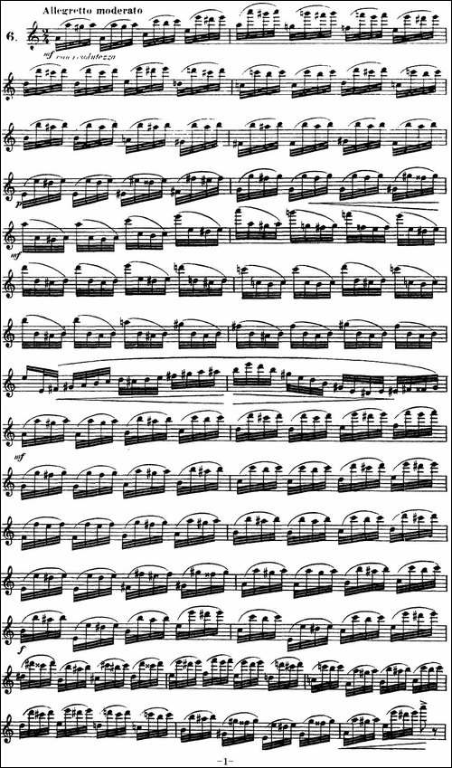 柯勒30首高级长笛练习曲作品75号-NO.6-长笛五线谱|长笛谱