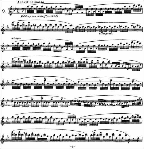 柯勒30首高级长笛练习曲作品75号-NO.9-长笛五线谱|长笛谱