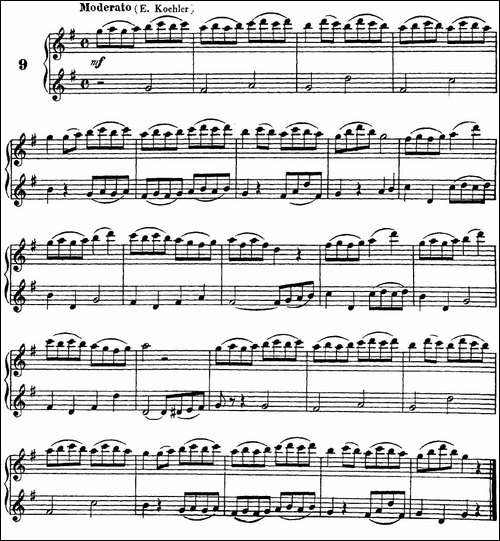 柯勒40首长笛提高练习曲OP.55-NO.9-长笛五线谱|长笛谱