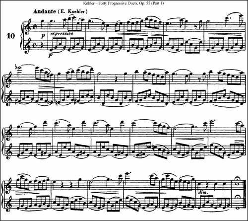 柯勒40首长笛提高练习曲OP.55-NO.10-长笛五线谱|长笛谱