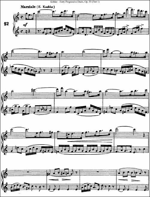 柯勒40首长笛提高练习曲OP.55-NO.12-长笛五线谱|长笛谱