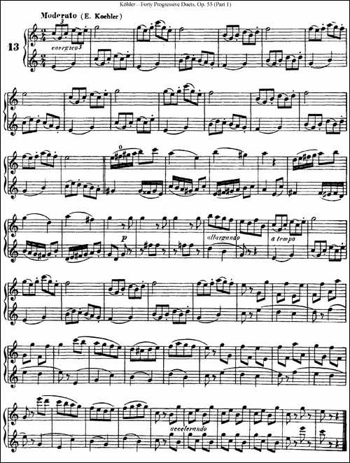 柯勒40首长笛提高练习曲OP.55-NO.13-长笛五线谱|长笛谱