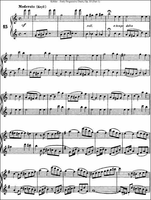 柯勒40首长笛提高练习曲OP.55-NO.15-长笛五线谱|长笛谱