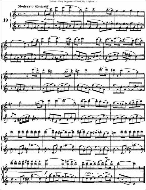 柯勒40首长笛提高练习曲OP.55-NO.19-长笛五线谱|长笛谱