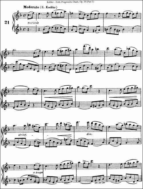 柯勒40首长笛提高练习曲OP.55-NO.21-长笛五线谱|长笛谱