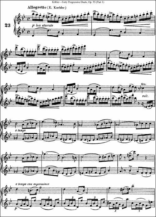 柯勒40首长笛提高练习曲OP.55-NO.23-长笛五线谱|长笛谱