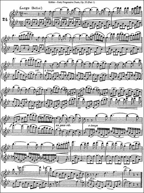 柯勒40首长笛提高练习曲OP.55-NO.24-长笛五线谱|长笛谱