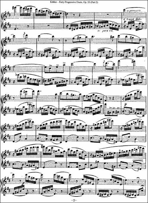 柯勒40首长笛提高练习曲OP.55-二重奏-NO.15-长笛五线谱|长笛谱