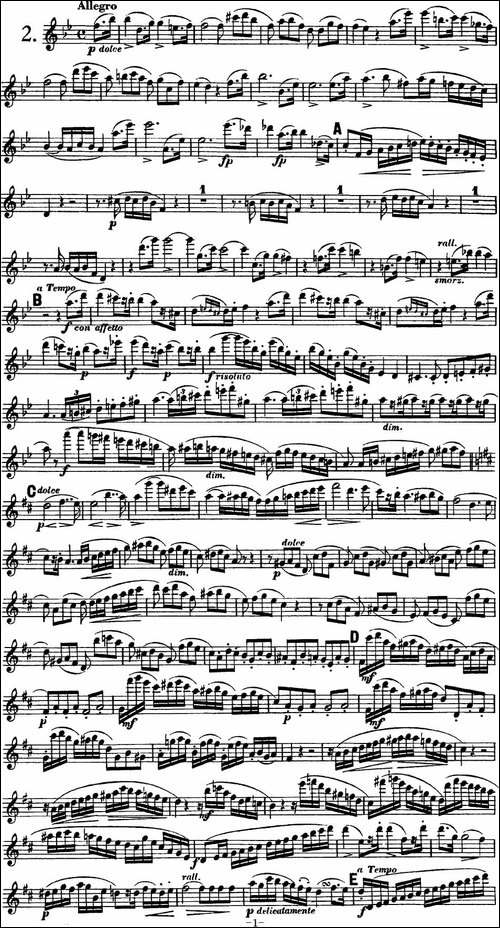 库劳长笛二重奏大练习曲Op.39——Flute-1-No.2-长笛五线谱|长笛谱