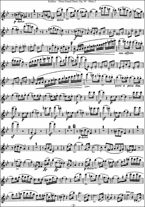 库劳长笛二重奏大练习曲Op.39——Flute-2-No.2-长笛五线谱|长笛谱
