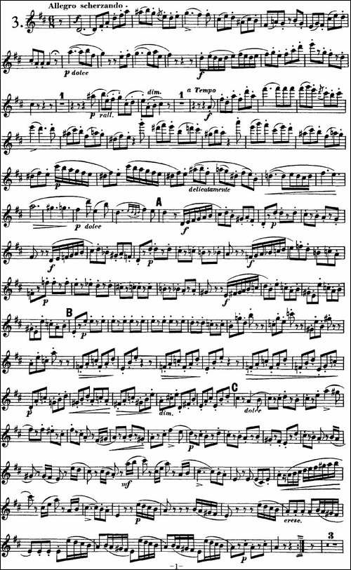 库劳长笛二重奏大练习曲Op.39——Flute-2-No.3-长笛五线谱|长笛谱