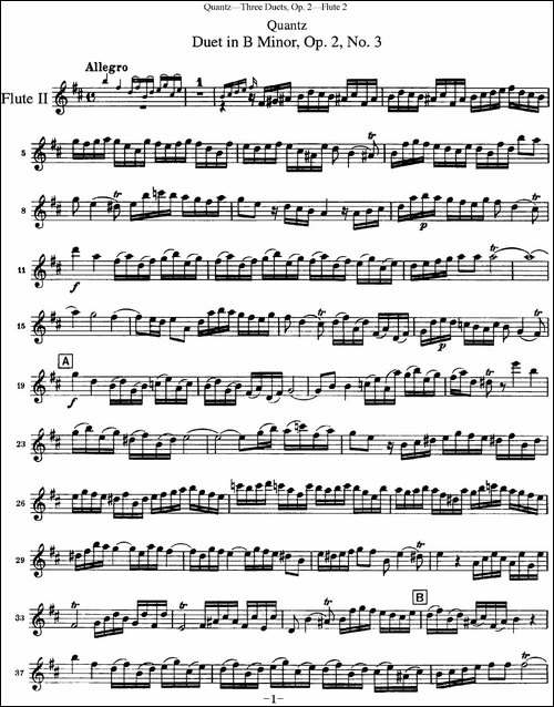 匡茨G大调长笛二重奏Op.2——Flute-2-No.3-长笛五线谱|长笛谱