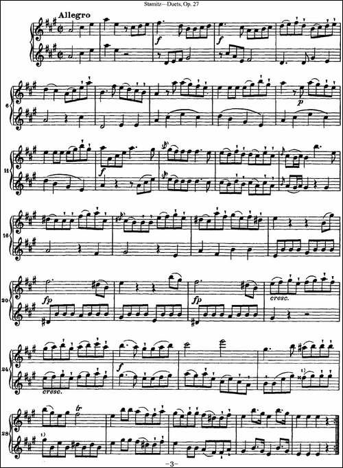斯塔米茨二重奏长笛练习曲Op.27-No.5-长笛五线谱|长笛谱
