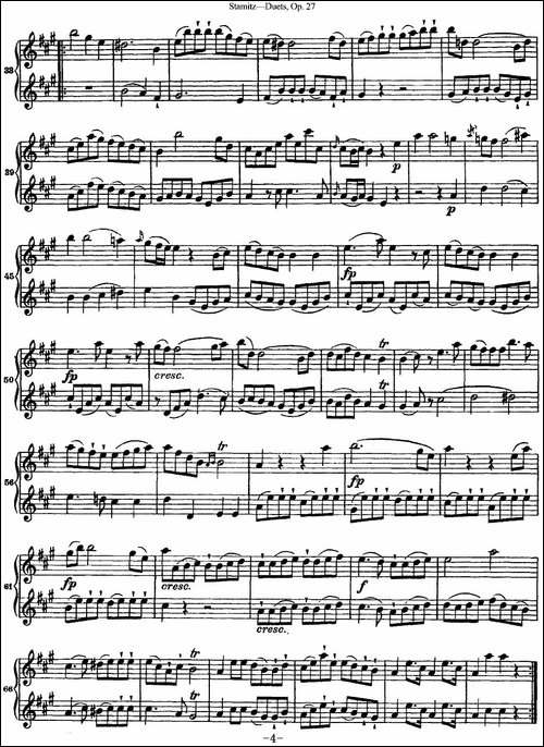 斯塔米茨二重奏长笛练习曲Op.27-No.5-长笛五线谱|长笛谱