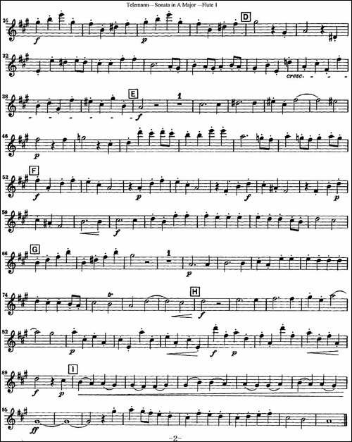 台莱曼A大调双长笛与钢琴奏鸣曲-长笛五线谱|长笛谱