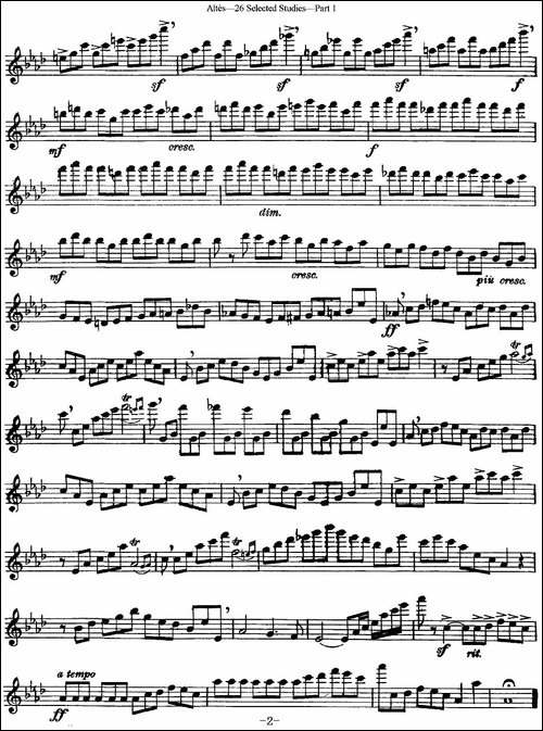 阿尔泰斯26首精选长笛练习曲-NO.1-长笛五线谱|长笛谱