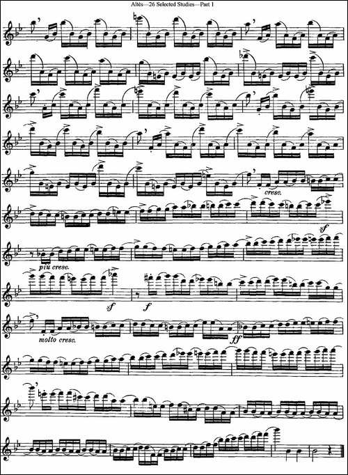 阿尔泰斯26首精选长笛练习曲-NO.3-长笛五线谱|长笛谱