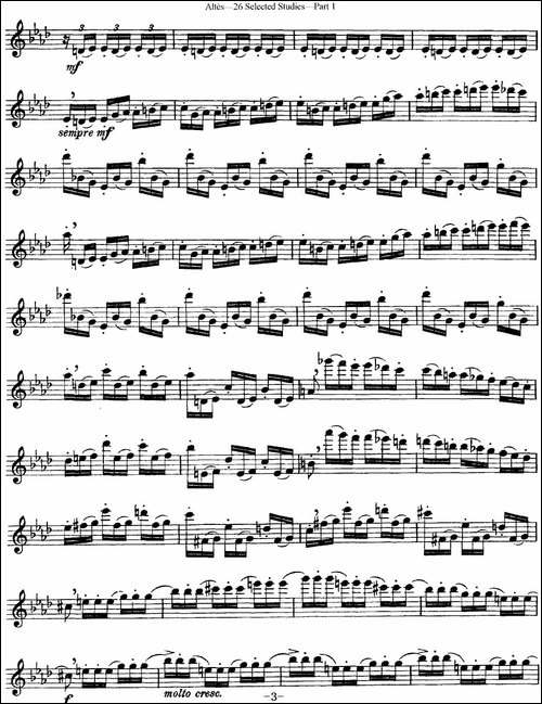 阿尔泰斯26首精选长笛练习曲-NO.7-长笛五线谱|长笛谱
