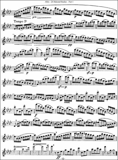 阿尔泰斯26首精选长笛练习曲-NO.8-长笛五线谱|长笛谱