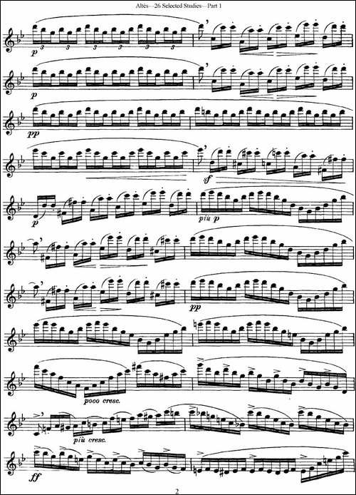 阿尔泰斯26首精选长笛练习曲-NO.10-长笛五线谱|长笛谱