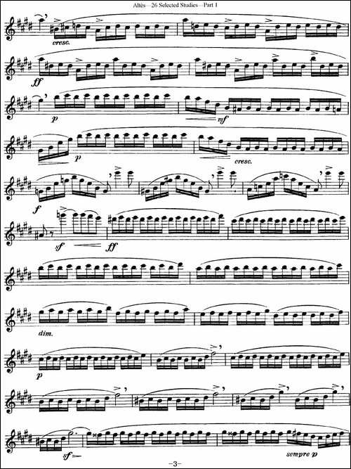 阿尔泰斯26首精选长笛练习曲-NO.13-长笛五线谱|长笛谱