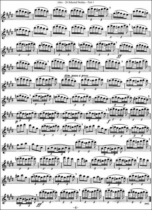 阿尔泰斯26首精选长笛练习曲-NO.14-长笛五线谱|长笛谱