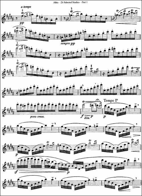 阿尔泰斯26首精选长笛练习曲-NO.16-长笛五线谱|长笛谱