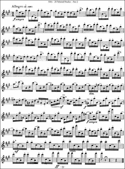 阿尔泰斯26首精选长笛练习曲-NO.18-长笛五线谱|长笛谱
