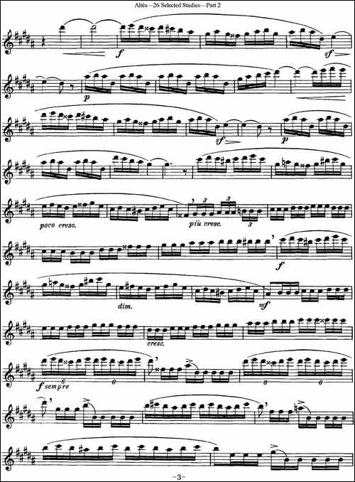 阿尔泰斯26首精选长笛练习曲-NO.19-长笛五线谱|长笛谱
