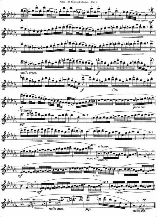阿尔泰斯26首精选长笛练习曲-NO.20-长笛五线谱|长笛谱