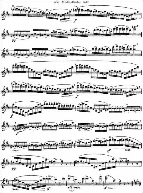 阿尔泰斯26首精选长笛练习曲-NO.26-长笛五线谱|长笛谱