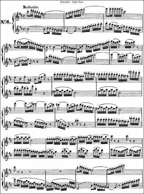 8首博瑞西亚第长笛二重奏-NO.6-长笛五线谱|长笛谱
