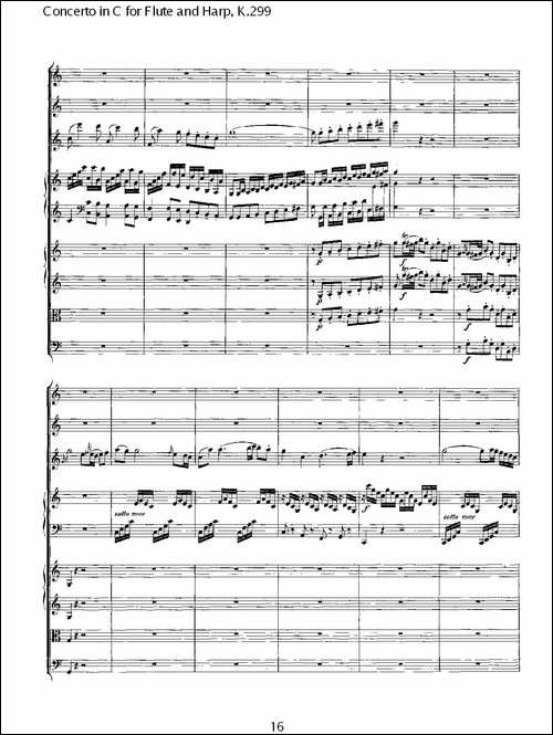 C调长笛与竖琴协奏曲,-K.299-长笛五线谱|长笛谱