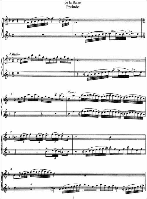 德.拉.-巴菏长笛二重奏-Prelude-长笛五线谱|长笛谱